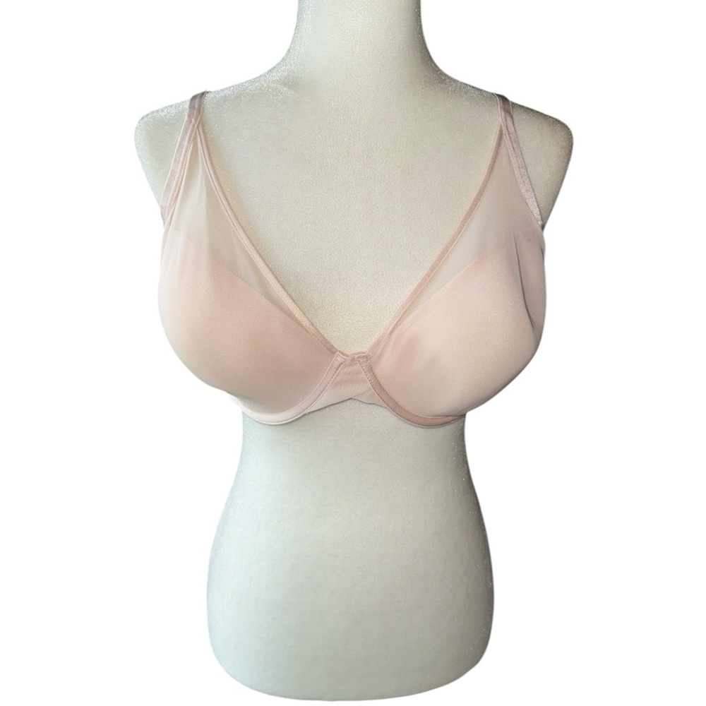 SOMA Lightest Lift Mesh Plunge Bra Light Pink, Size 38DD